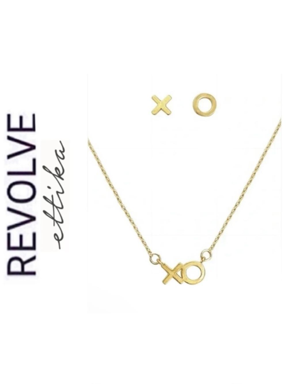 Revolve x Ettika Hugs & Kisses 18K Gold Plated XO Necklace & Earrings Set